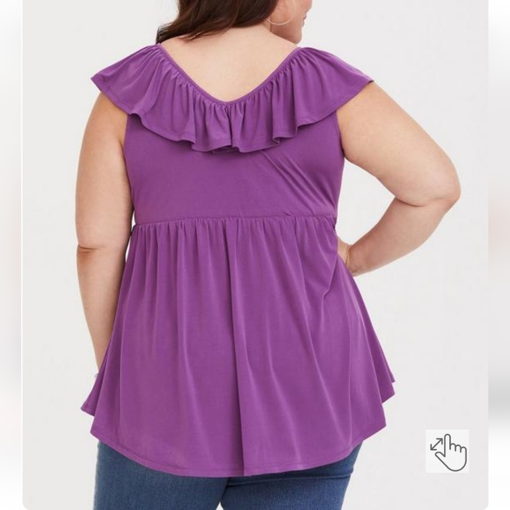 Torrid Flutter Sleeve Babydoll Top, NWT - Picture 3 of 4